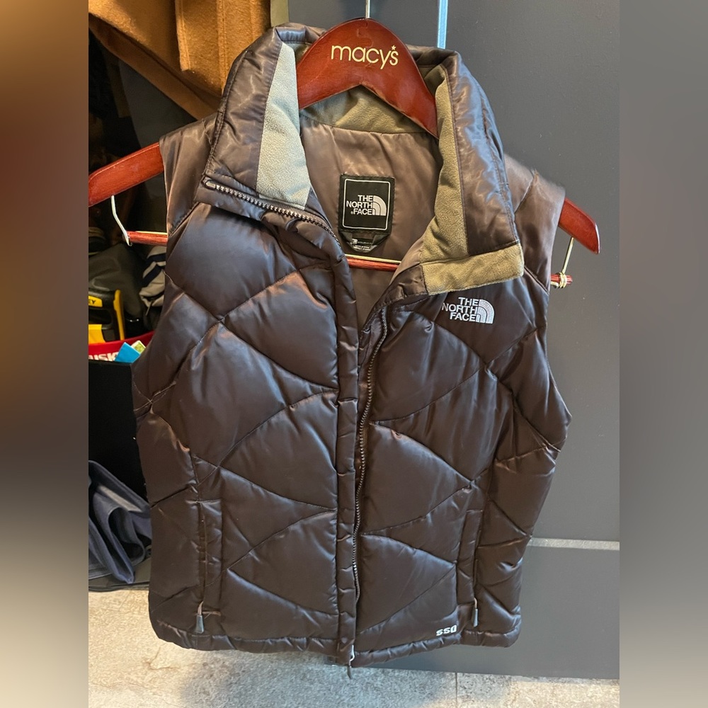 Brown North Face Puffer Vest size S